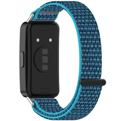 For Huawei Band 10 / 9 / 8 Nylon Loop Hook and Loop Fastener Watch Band(Ocean Blue) by bashfashion