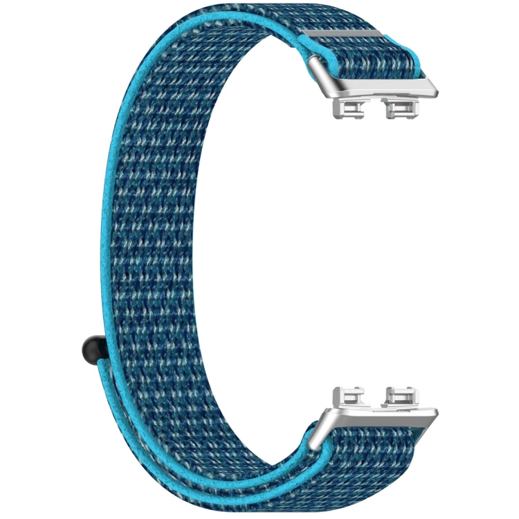 For Huawei Band 10 / 9 / 8 Nylon Loop Hook and Loop Fastener Watch Band(Ocean Blue) by bashfashion