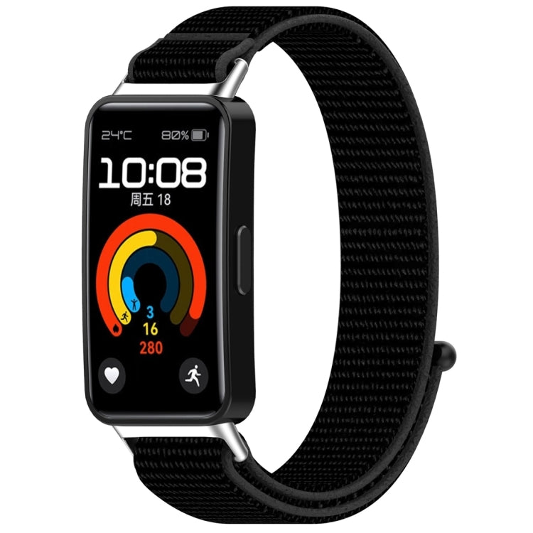 For Huawei Band 10 / 9 / 8 Nylon Loop Hook and Loop Fastener Watch Band(Black) by bashfashion