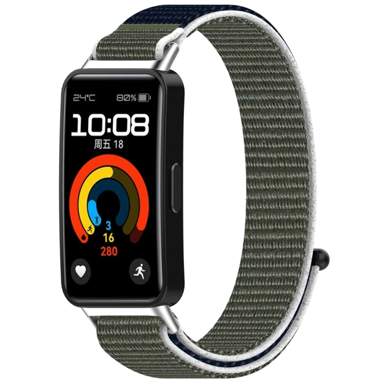For Huawei Band 10 / 9 / 8 Nylon Loop Hook and Loop Fastener Watch Band(Grey Blue) by bashfashion