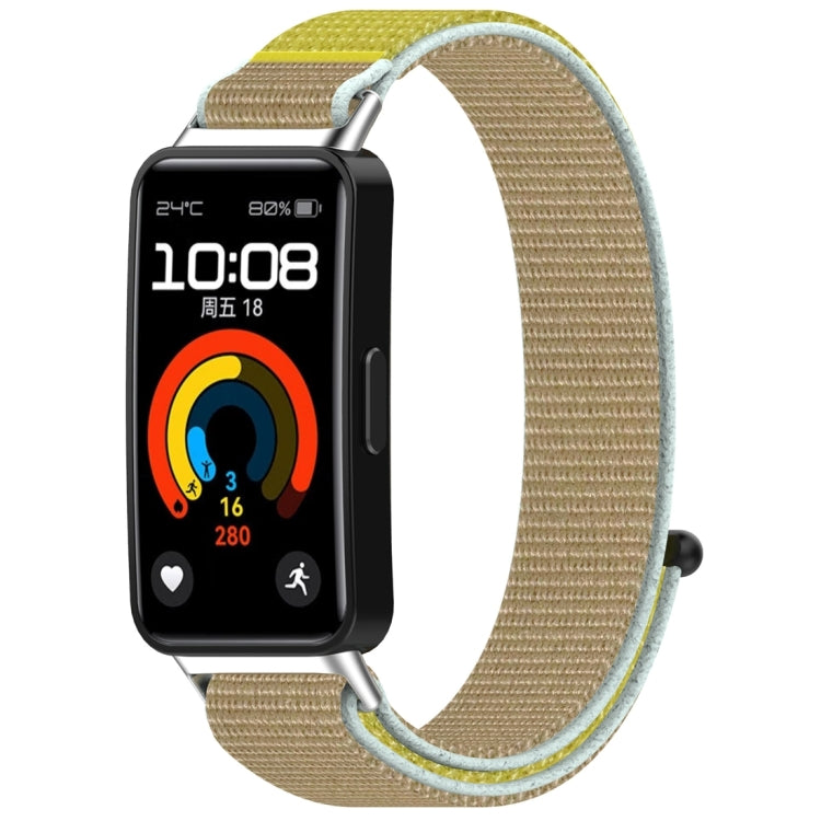 For Huawei Band 10 / 9 / 8 Nylon Loop Hook and Loop Fastener Watch Band(Camel) by bashfashion