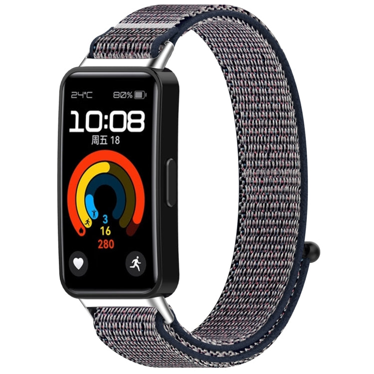 For Huawei Band 10 / 9 / 8 Nylon Loop Hook and Loop Fastener Watch Band(Midnight Blue) by bashfashion