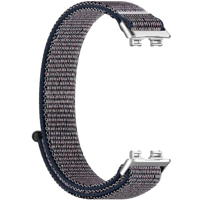 For Huawei Band 10 / 9 / 8 Nylon Loop Hook and Loop Fastener Watch Band(Midnight Blue) by bashfashion