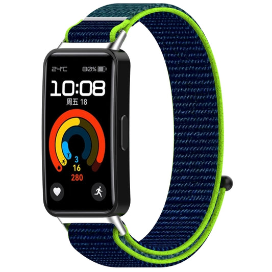 For Huawei Band 10 / 9 / 8 Nylon Loop Hook and Loop Fastener Watch Band(Lime Green) by bashfashion