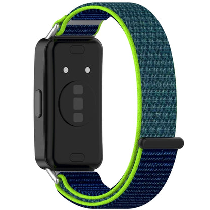 For Huawei Band 10 / 9 / 8 Nylon Loop Hook and Loop Fastener Watch Band(Lime Green) by bashfashion