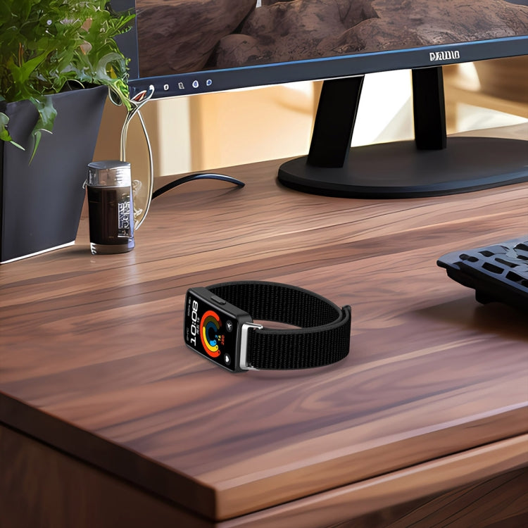 For Huawei Band 10 / 9 / 8 Nylon Loop Hook and Loop Fastener Watch Band(Camel) by bashfashion