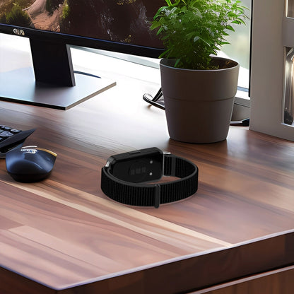 For Huawei Band 10 / 9 / 8 Nylon Loop Hook and Loop Fastener Watch Band(Seashell) by bashfashion