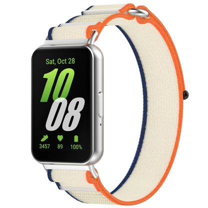 For Samsung Galaxy Fit 3 Loop Nylon Watch Band(Beige Orange) by bashfashion