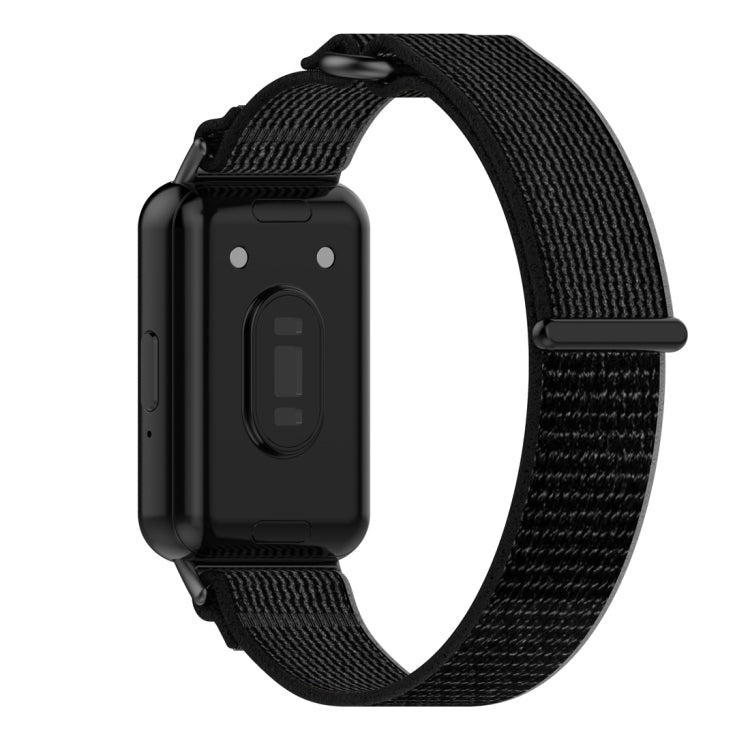 For Samsung Galaxy Fit 3 Loop Nylon Watch Band(Black Grey) by bashfashion
