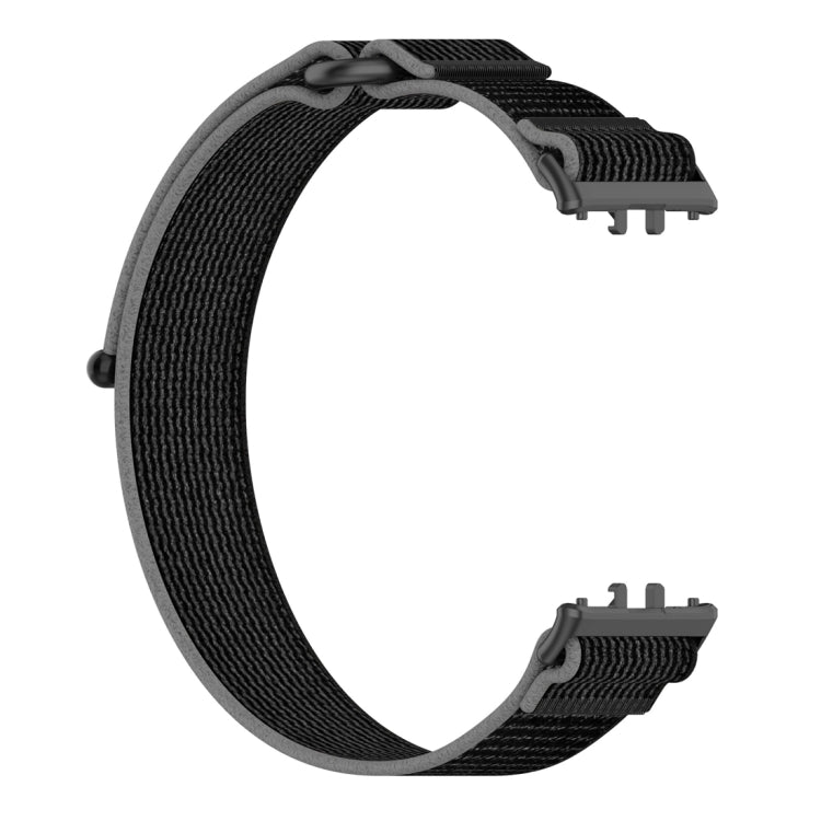 For Samsung Galaxy Fit 3 Loop Nylon Watch Band(Black Grey) by bashfashion