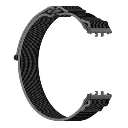 For Samsung Galaxy Fit 3 Loop Nylon Watch Band(Black Grey) by bashfashion