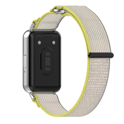 For Samsung Galaxy Fit 3 Loop Nylon Watch Band(Grey Yellow) by bashfashion