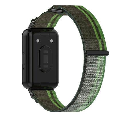 For Samsung Galaxy Fit 3 Loop Nylon Watch Band(Dark Green) by bashfashion
