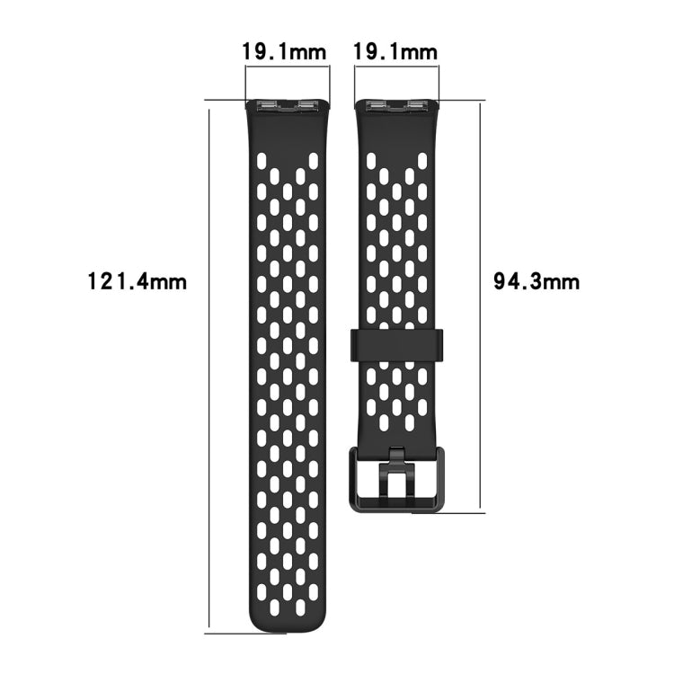 For Huawei Band 9 / 9 NFC / 8 / 8 NFC Hole Style Dual Black Buckle Silicone Watch Band(White) by bashfashion
