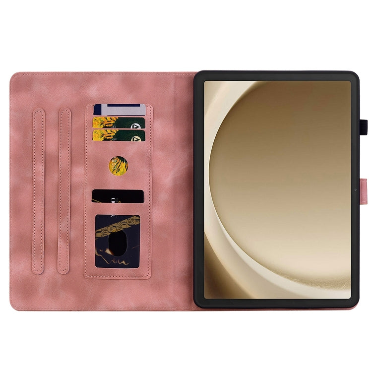 For Samsung Galaxy Tab A11+ / A9+ Lily Embossed Leather Tablet Case(Pink) by bashfashion