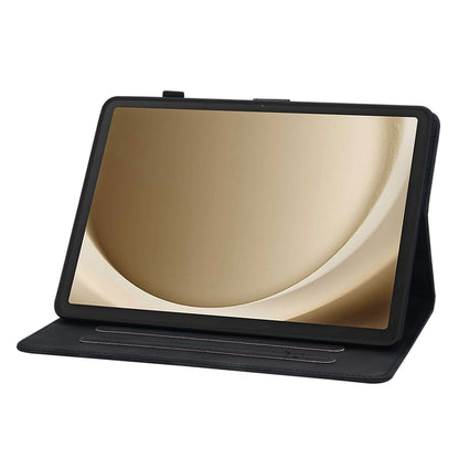 For Samsung Galaxy Tab A11+ / A9+ Lily Embossed Leather Tablet Case(Black) by bashfashion