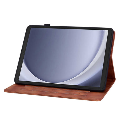 For Samsung Galaxy Tab A11 / A9 Lily Embossed Leather Tablet Case(Brown) by bashfashion
