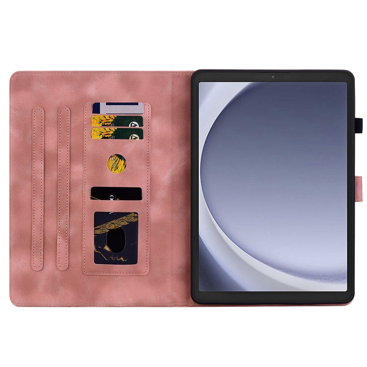 For Samsung Galaxy Tab A11 / A9 Lily Embossed Leather Tablet Case(Pink) by bashfashion