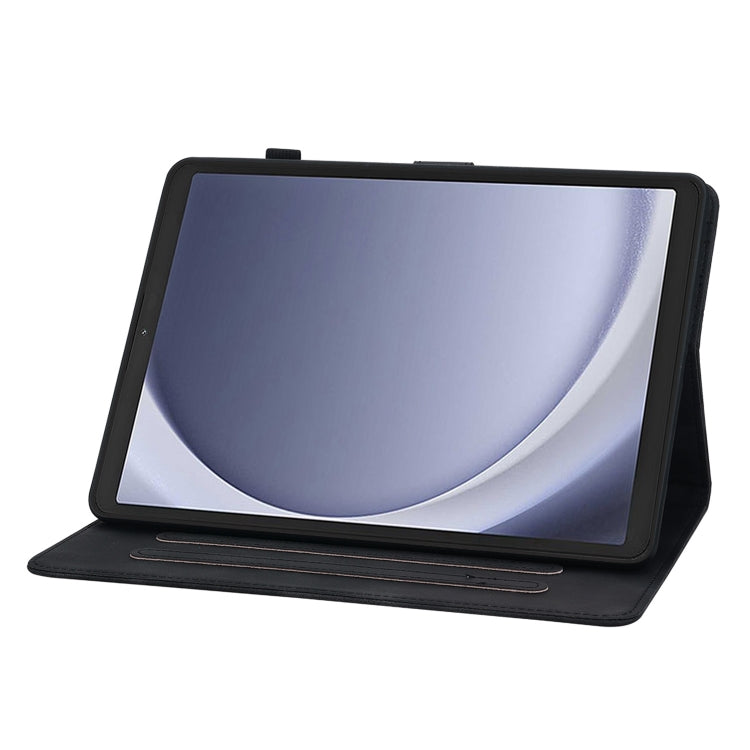 For Samsung Galaxy Tab A11 / A9 Lily Embossed Leather Tablet Case(Black) by bashfashion