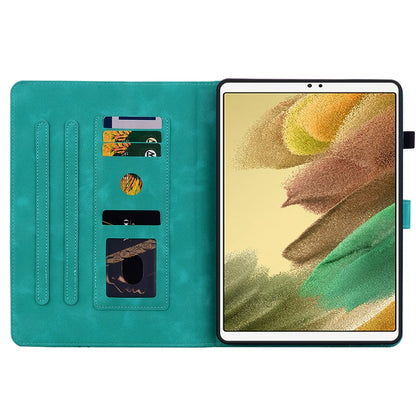 For Samsung Galaxy Tab A7 Lite 8.7 Lily Embossed Leather Tablet Case(Green) by bashfashion