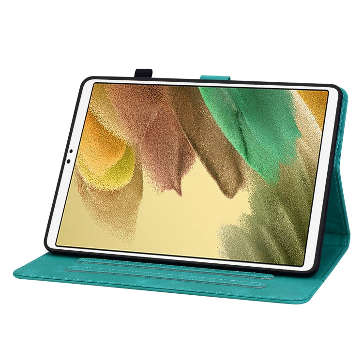 For Samsung Galaxy Tab A7 Lite 8.7 Lily Embossed Leather Tablet Case(Green) by bashfashion