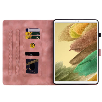 For Samsung Galaxy Tab A7 Lite 8.7 Lily Embossed Leather Tablet Case(Pink) by bashfashion