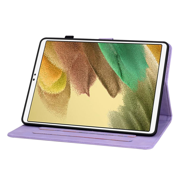 For Samsung Galaxy Tab S5e T720 Lily Embossed Leather Tablet Case(Purple) by bashfashion