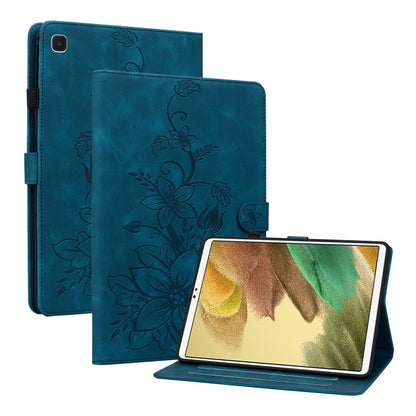 For Samsung Galaxy Tab S5e T720 Lily Embossed Leather Tablet Case(Dark Blue) by bashfashion