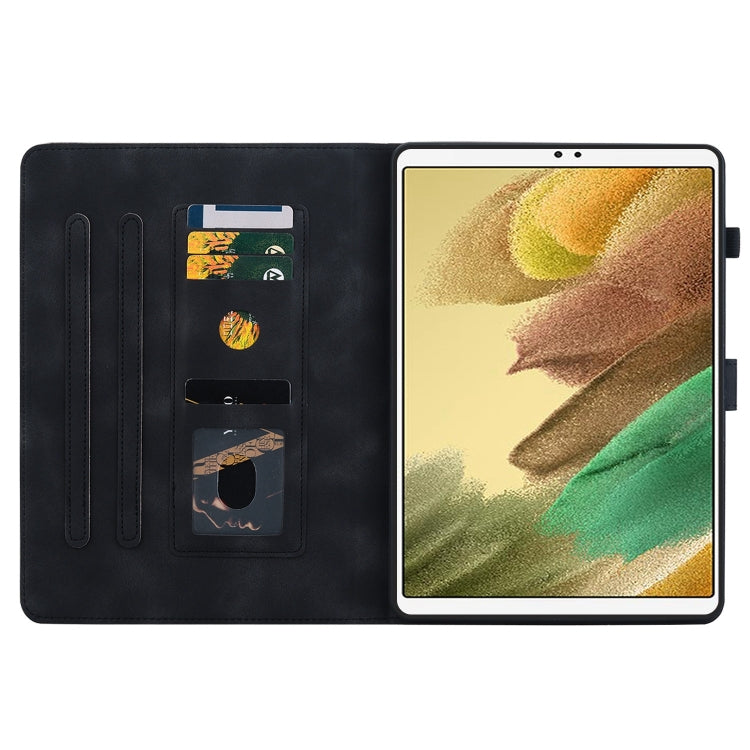 For Samsung Galaxy Tab S5e T720 Lily Embossed Leather Tablet Case(Black) by bashfashion