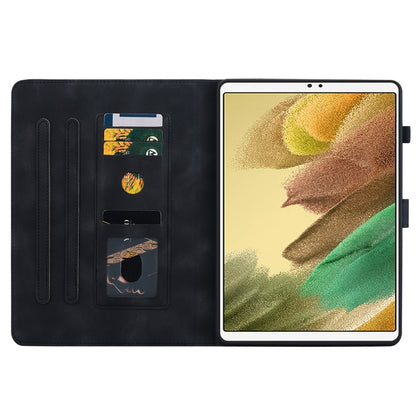 For Samsung Galaxy Tab S5e T720 Lily Embossed Leather Tablet Case(Black) by bashfashion