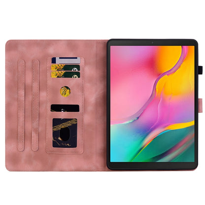 For Samsung Galaxy Tab A 10.1 2019 Lily Embossed Leather Tablet Case(Pink) by bashfashion