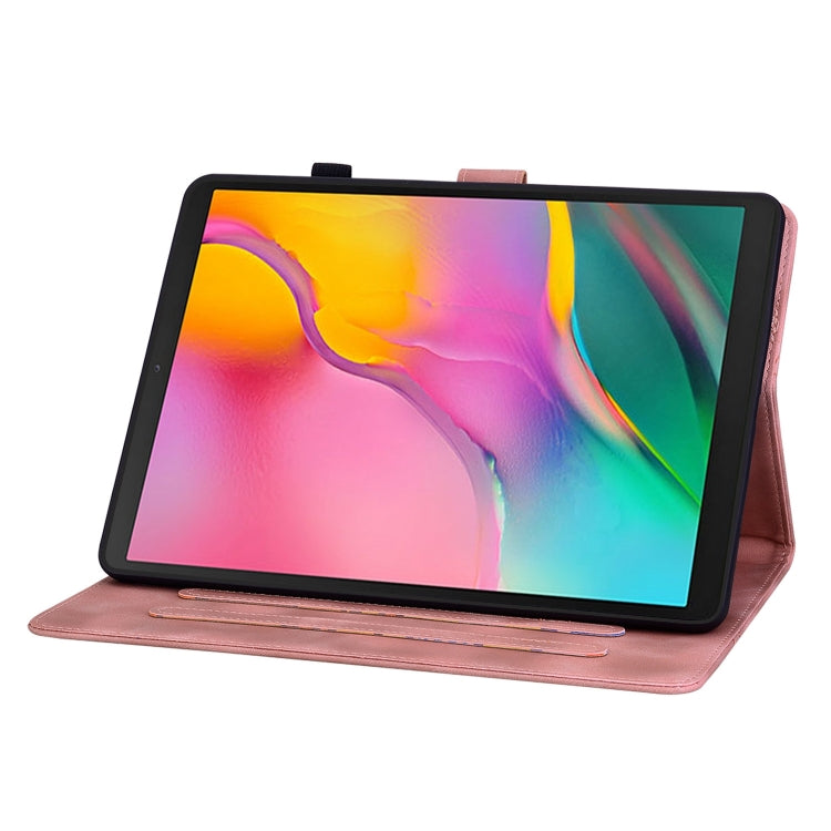 For Samsung Galaxy Tab A 10.1 2019 Lily Embossed Leather Tablet Case(Pink) by bashfashion