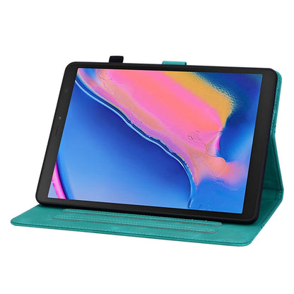 For Samsung Galaxy Tab A 8.0 2019 Lily Embossed Leather Tablet Case(Green) by bashfashion
