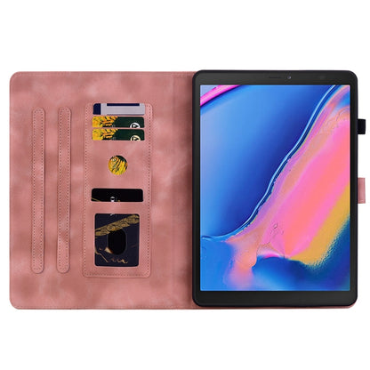 For Samsung Galaxy Tab A 8.0 2019 Lily Embossed Leather Tablet Case(Pink) by bashfashion