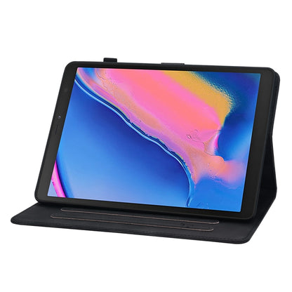 For Samsung Galaxy Tab A 8.0 2019 Lily Embossed Leather Tablet Case(Black) by bashfashion