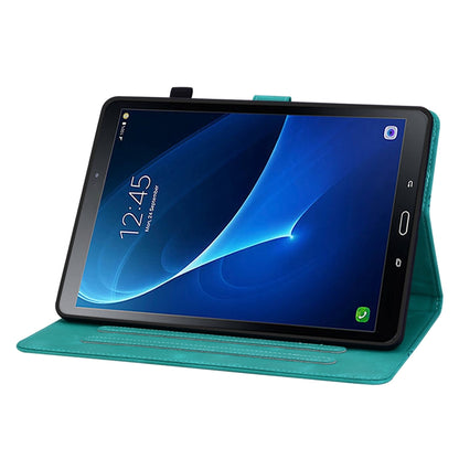 For Samsung Galaxy Tab A 10.1 2016 Lily Embossed Leather Tablet Case(Green) by bashfashion