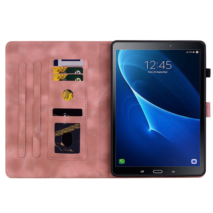For Samsung Galaxy Tab A 10.1 2016 Lily Embossed Leather Tablet Case(Pink) by bashfashion