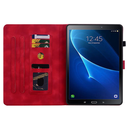 For Samsung Galaxy Tab A 10.1 2016 Lily Embossed Leather Tablet Case(Red) by bashfashion