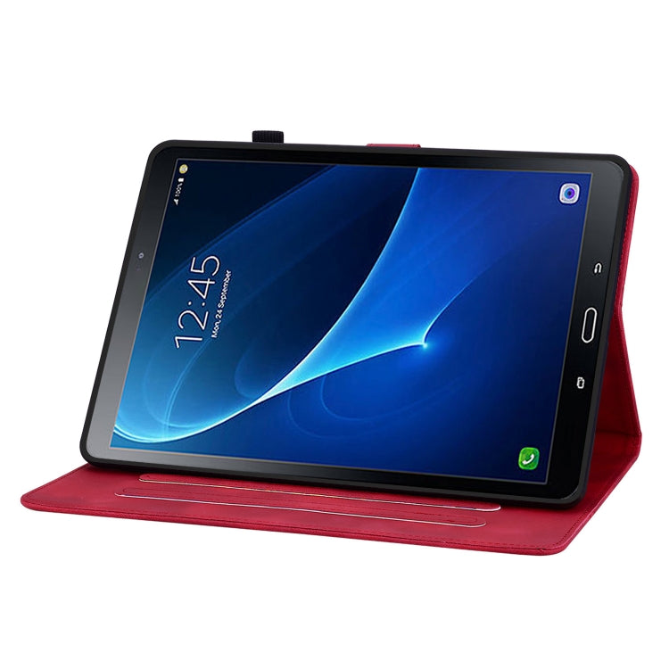For Samsung Galaxy Tab A 10.1 2016 Lily Embossed Leather Tablet Case(Red) by bashfashion