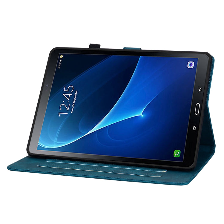 For Samsung Galaxy Tab A 10.1 2016 Lily Embossed Leather Tablet Case(Dark Blue) by bashfashion