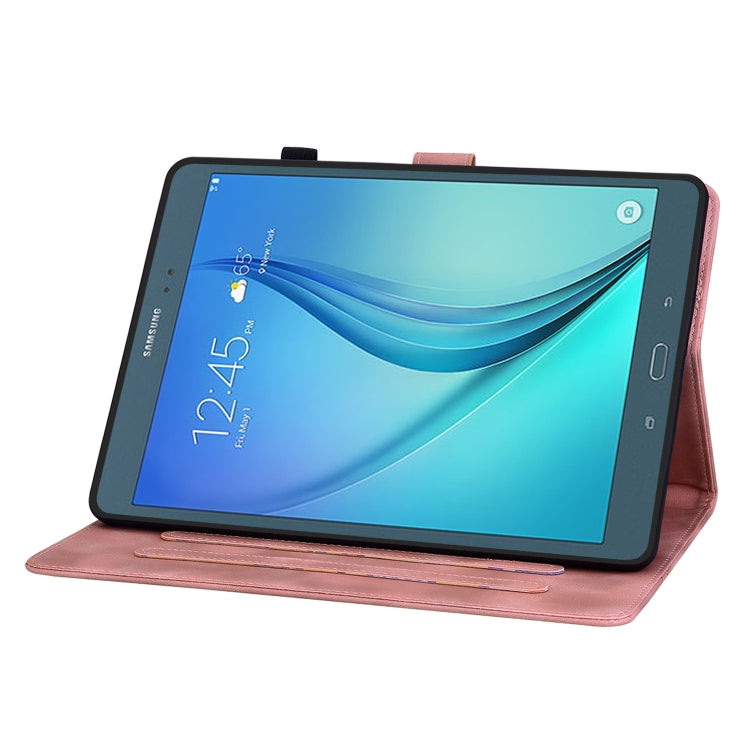 For Samsung Galaxy Tab A 9.7 T550 T555 Lily Embossed Leather Tablet Case(Pink) by bashfashion