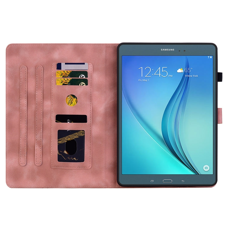 For Samsung Galaxy Tab A 9.7 T550 T555 Lily Embossed Leather Tablet Case(Pink) by bashfashion