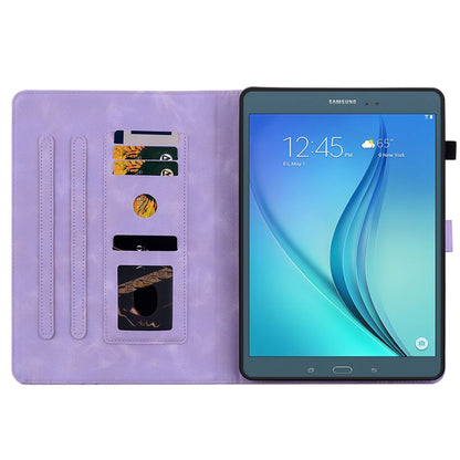 For Samsung Galaxy Tab A 9.7 T550 T555 Lily Embossed Leather Tablet Case(Purple) by bashfashion