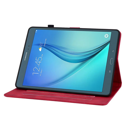 For Samsung Galaxy Tab A 9.7 T550 T555 Lily Embossed Leather Tablet Case(Red) by bashfashion
