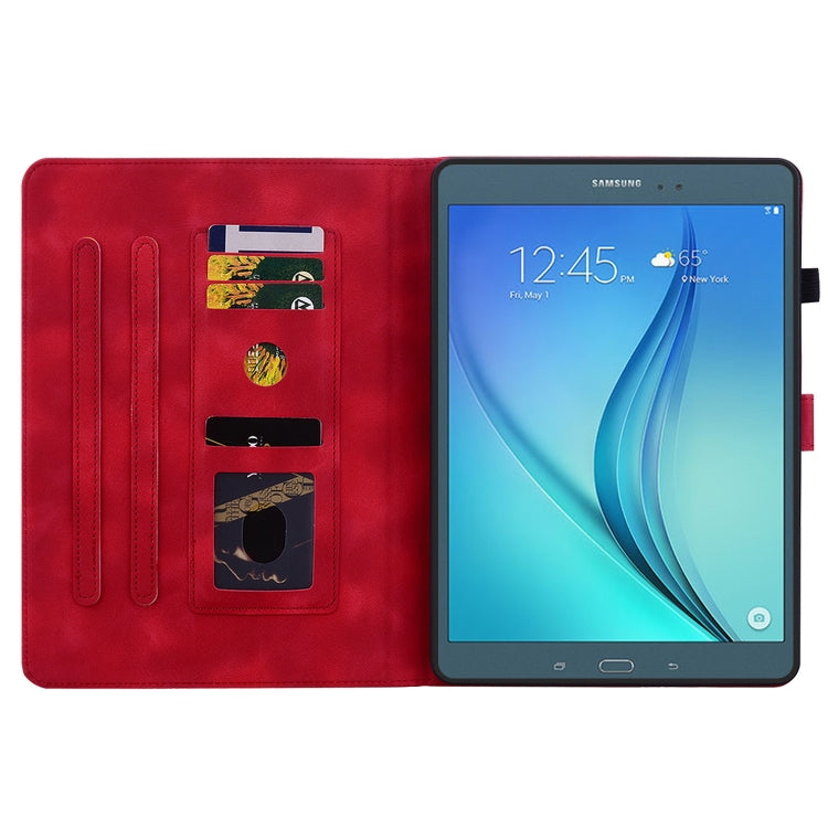 For Samsung Galaxy Tab A 9.7 T550 T555 Lily Embossed Leather Tablet Case(Red) by bashfashion