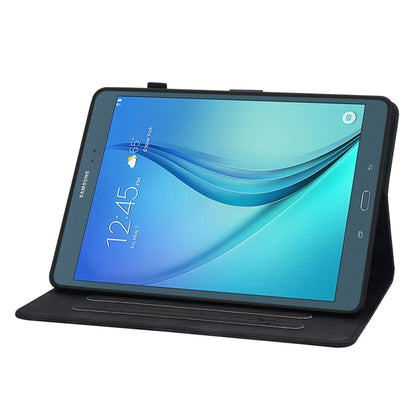 For Samsung Galaxy Tab A 9.7 T550 T555 Lily Embossed Leather Tablet Case(Black) by bashfashion