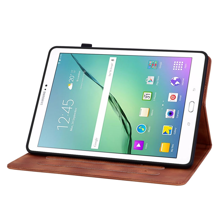 For Samsung Galaxy Tab S2 9.7 T810 T815 Lily Embossed Leather Tablet Case(Brown) by bashfashion