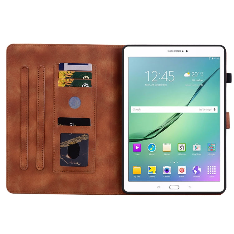 For Samsung Galaxy Tab S2 9.7 T810 T815 Lily Embossed Leather Tablet Case(Brown) by bashfashion