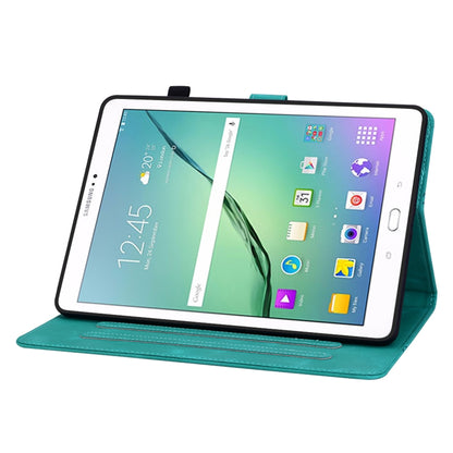For Samsung Galaxy Tab S2 9.7 T810 T815 Lily Embossed Leather Tablet Case(Green) by bashfashion