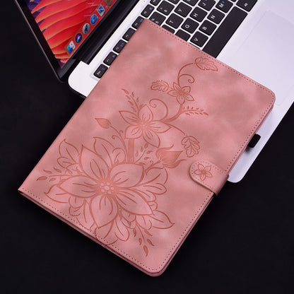 For Samsung Galaxy Tab S2 9.7 T810 T815 Lily Embossed Leather Tablet Case(Pink) by bashfashion